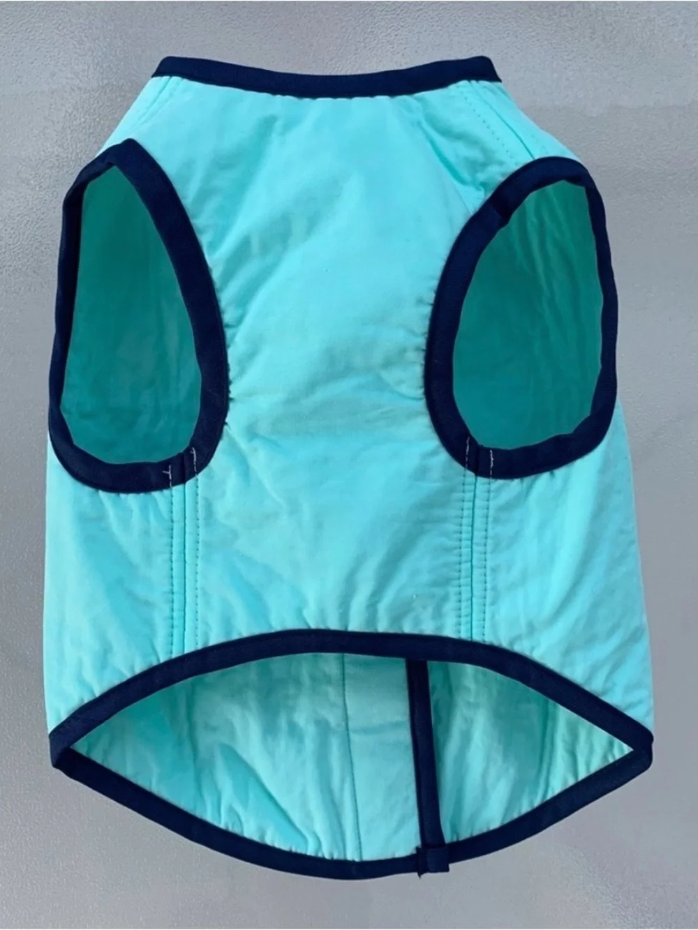 Aqua Blue and Navy Blue Dog Cooling Vest ~ Medium